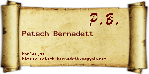 Petsch Bernadett névjegykártya