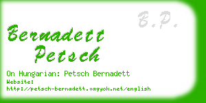 bernadett petsch business card